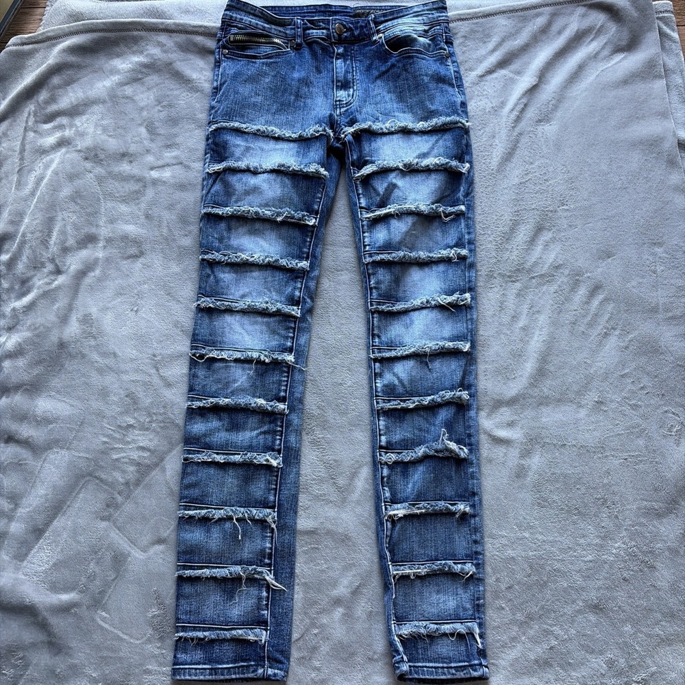Rockstar Original Stacked Frayed Sz 32x33 JEANS